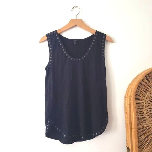J. Crew Black Medallion Tank XS - Picture 1 of 4